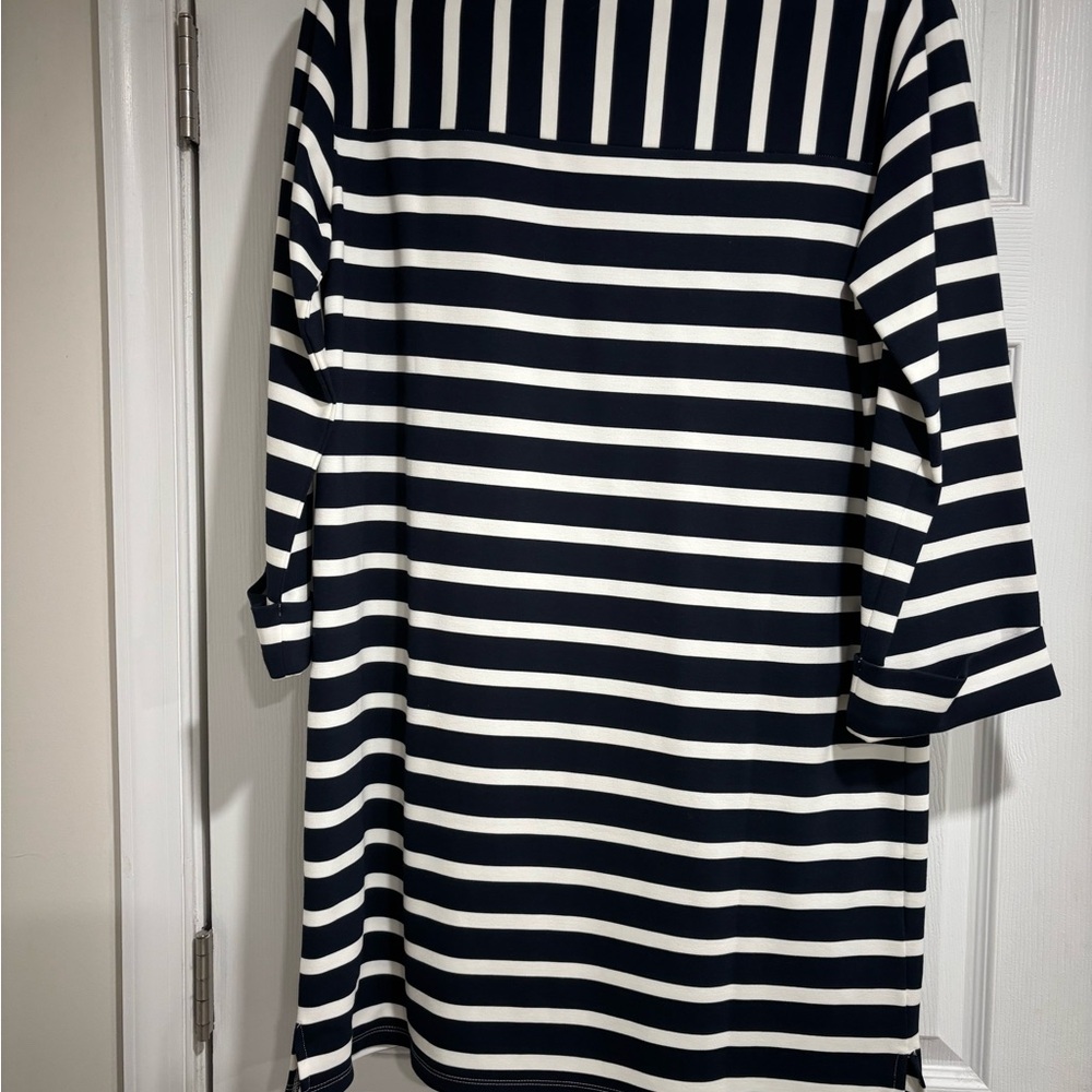 Loft Striped Navy and White Dress